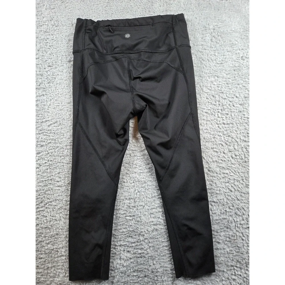Athleta Leggings XS Black Womens Crop Athletic Zipper Pocket Sporty Workout